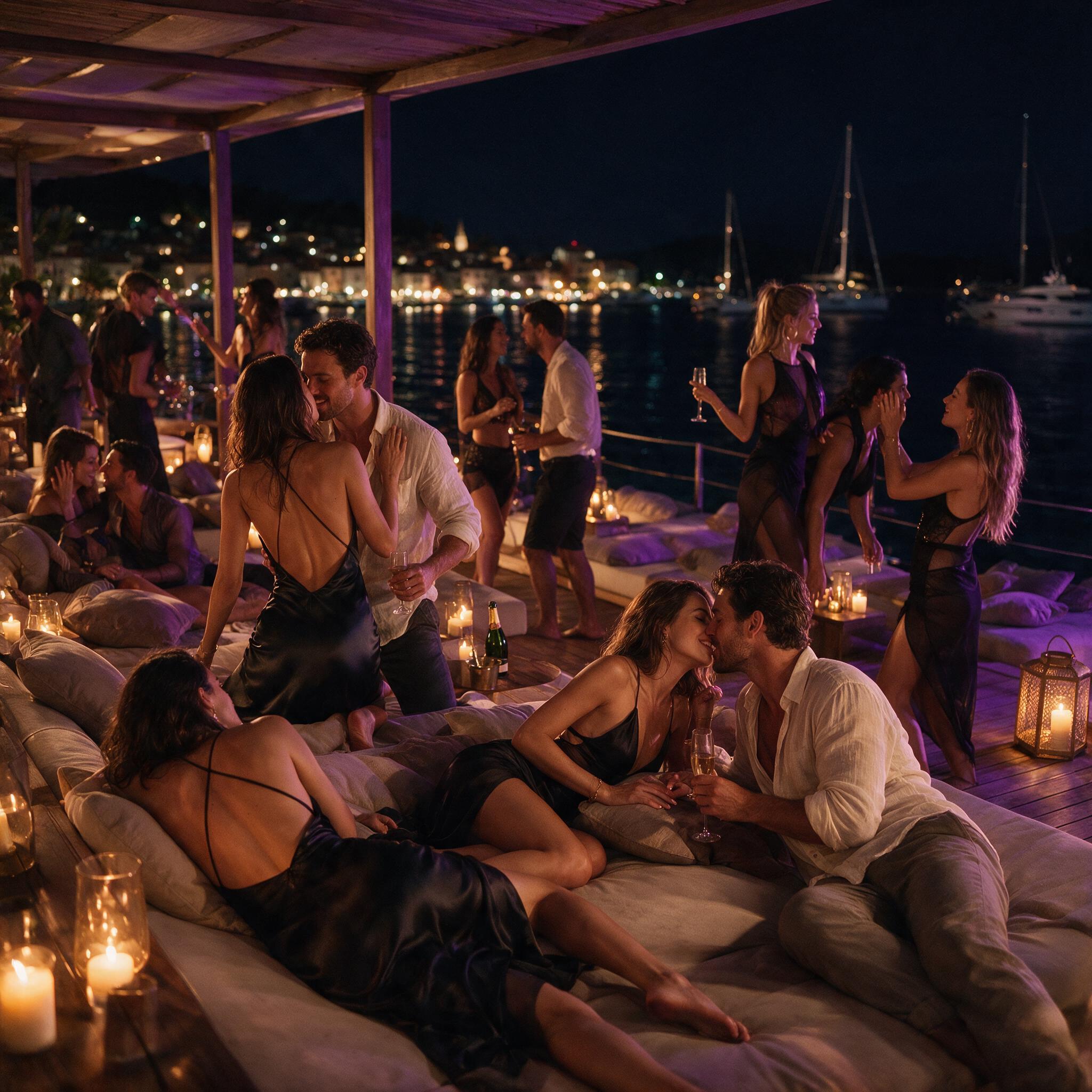 Sensual open-air seaside club party in Hvar