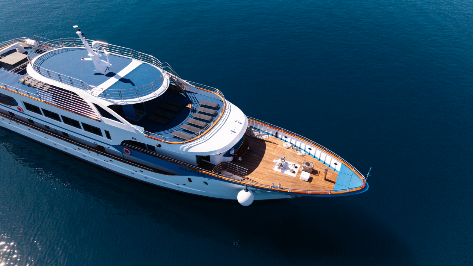 Yacht bow at sunset