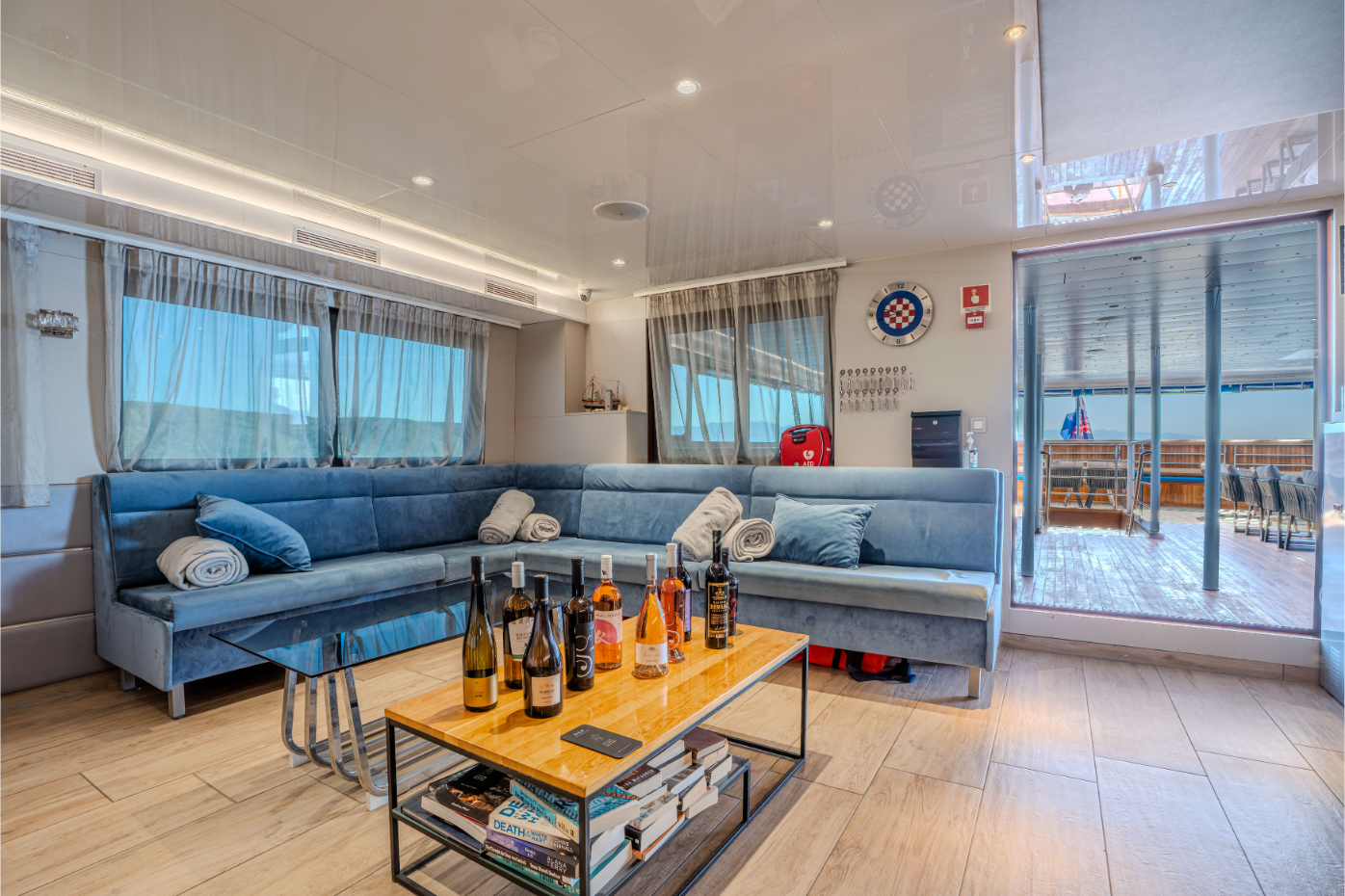 Yacht interior lounge